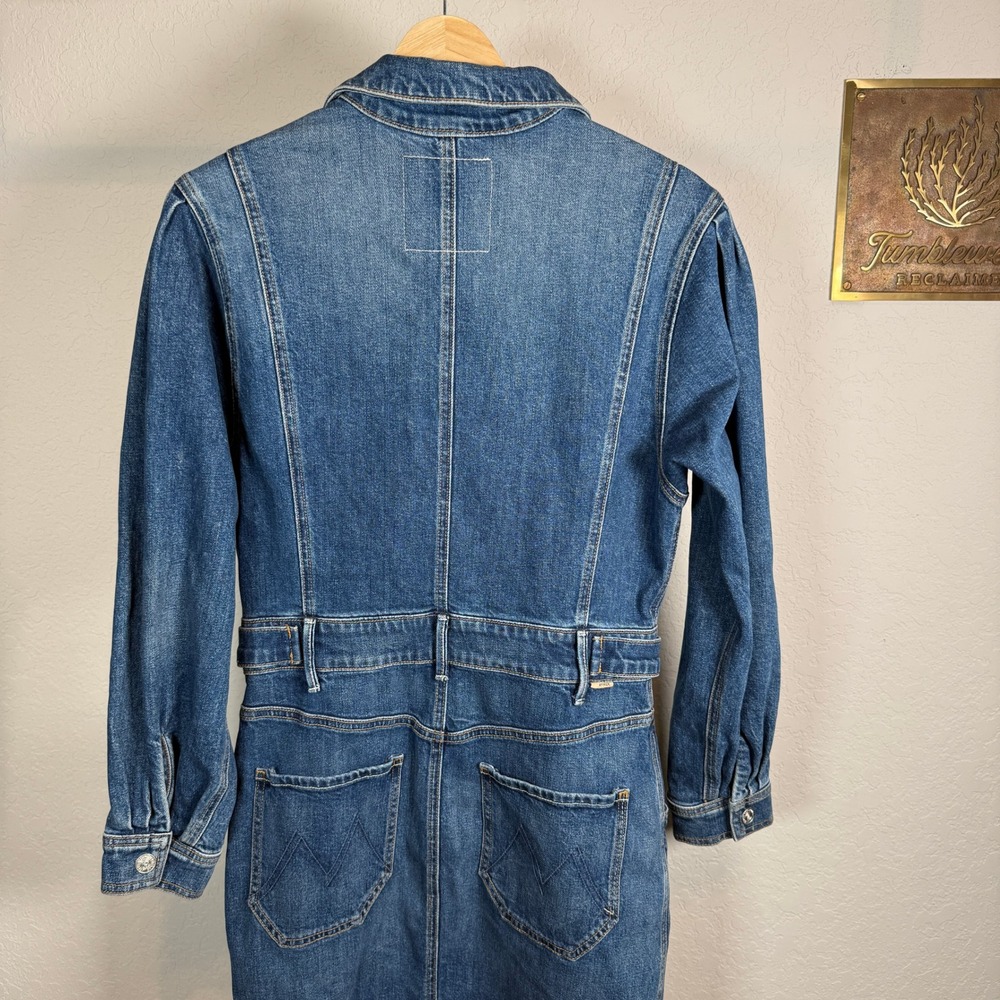Mother Superior Womens‎ Denim Mini Dress Medium Wash Blue Long Sleeve Size M NEW - Picture 9 of 12